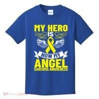 Sarcoma Awareness My Hero Is Now My Angel Sarcoma Cancer Meaningful Gift Kids T-Shirt thumb 0