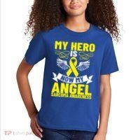 Sarcoma Awareness My Hero Is Now My Angel Sarcoma Cancer Meaningful Gift Kids T-Shirt thumb 2