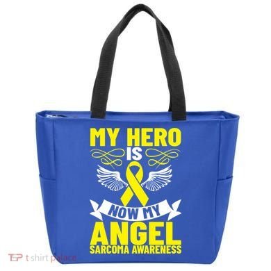 Sarcoma Awareness My Hero Is Now My Angel Sarcoma Cancer Meaningful Gift Tote Bag