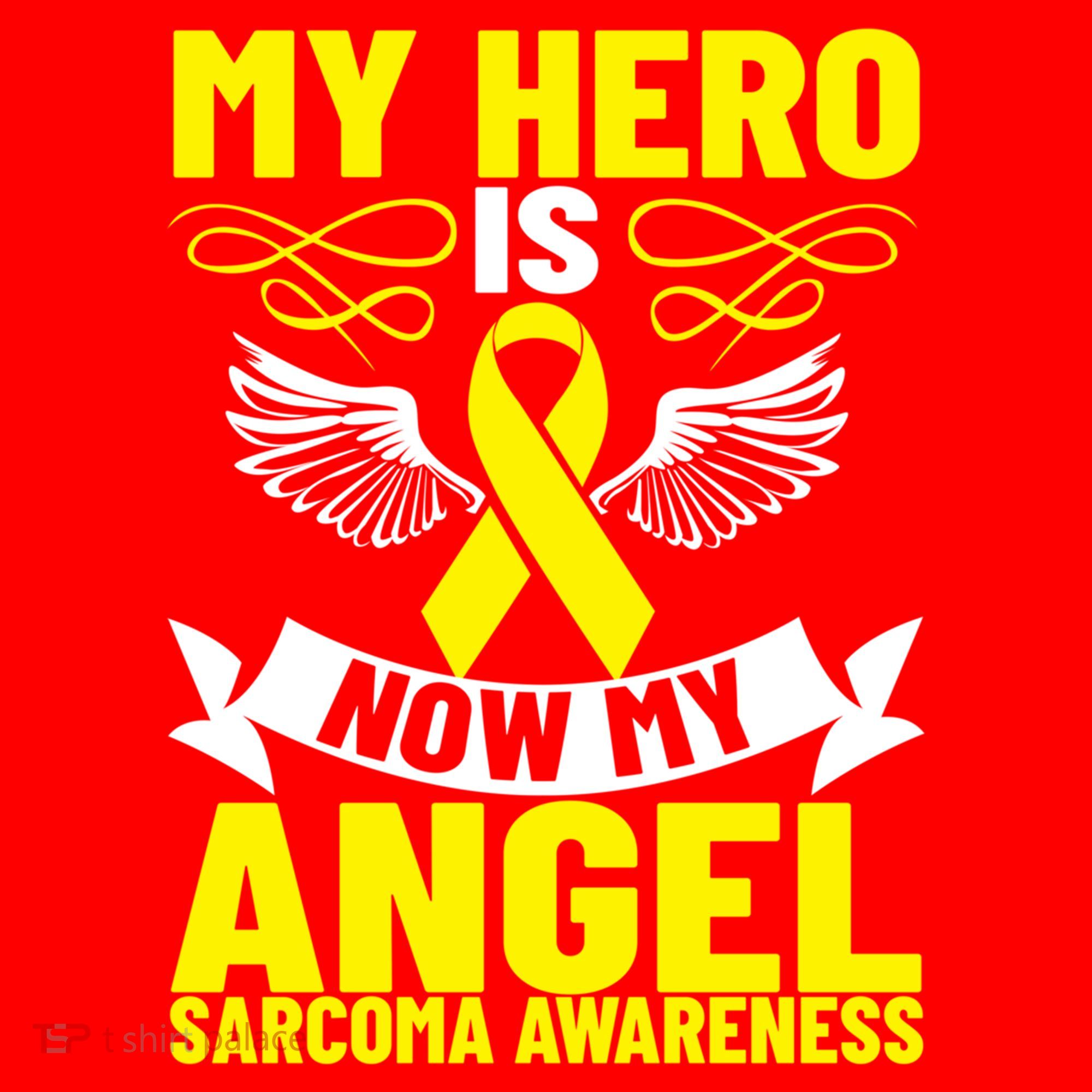 Sarcoma Awareness My Hero Is Now My Angel Sarcoma Cancer Meaningful Gift Santa Hat