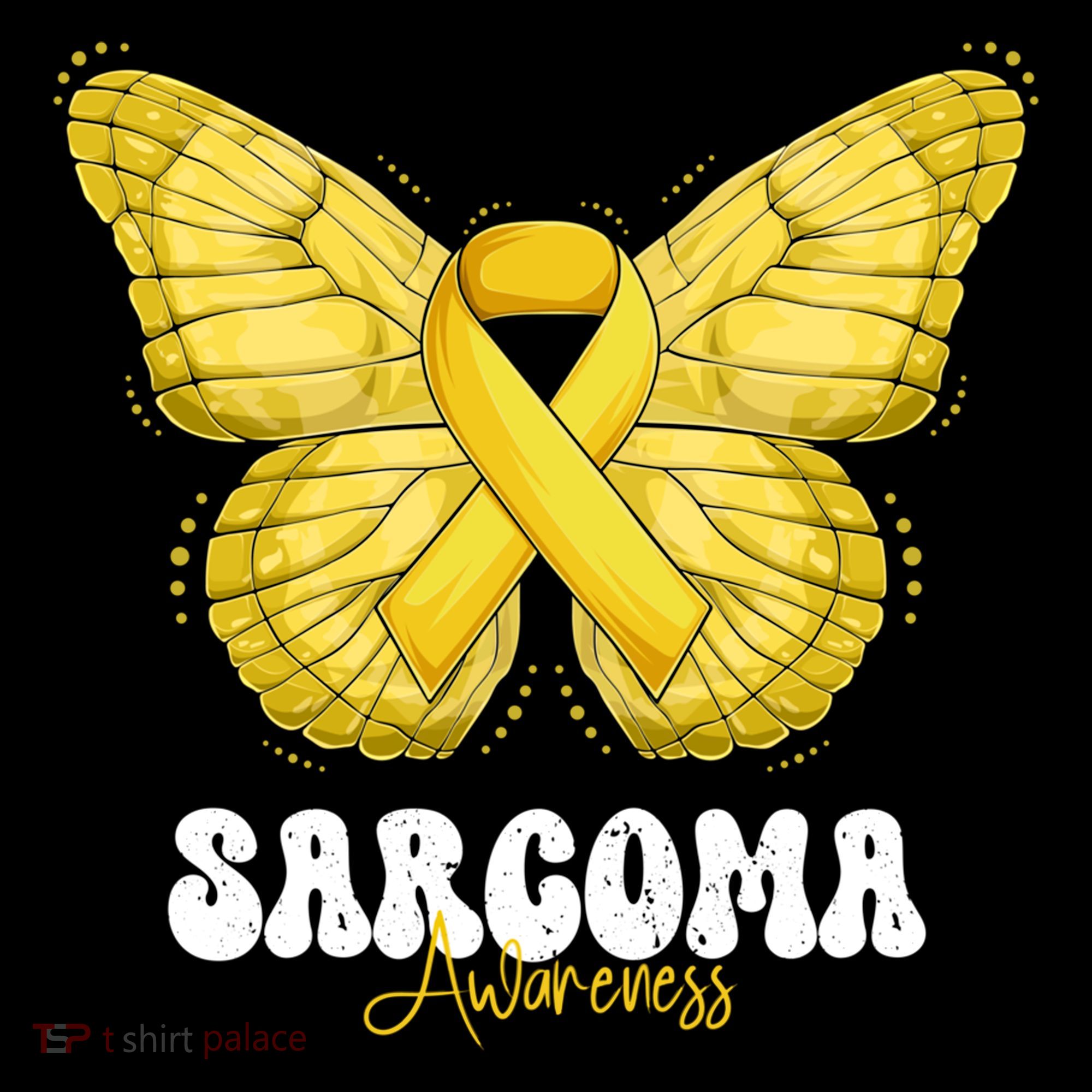 Sarcoma Awareness Month Yellow Ribbon Butterfly Gift Coffee Mug
