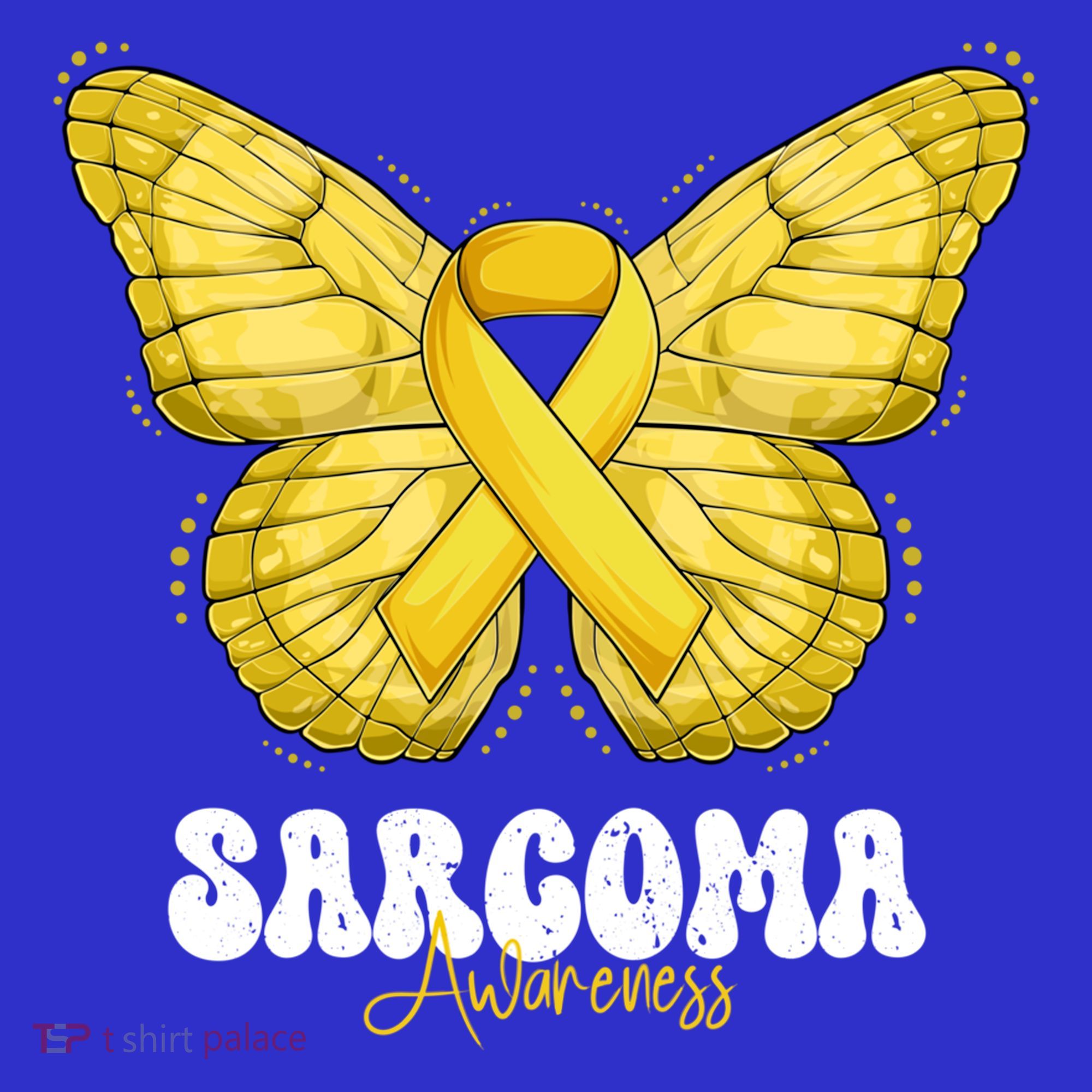 Sarcoma Awareness Month Yellow Ribbon Butterfly Gift Tumbler