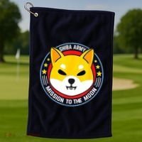 Shiba Army Mission To The Moon Golf Towel thumb 1