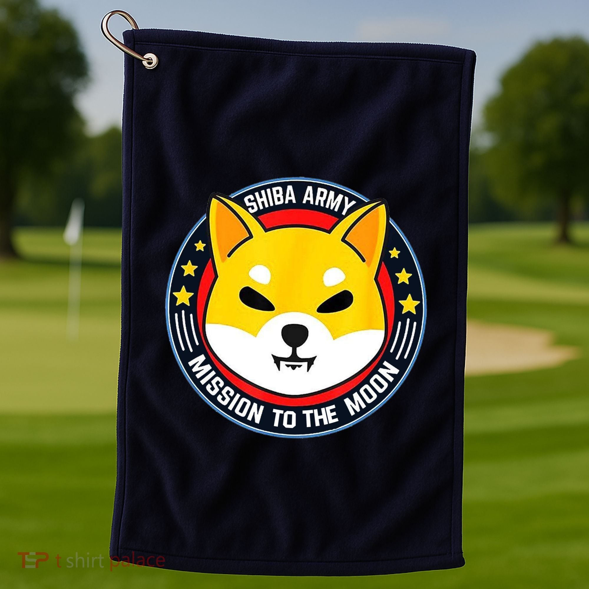 Shiba Army Mission To The Moon Golf Towel