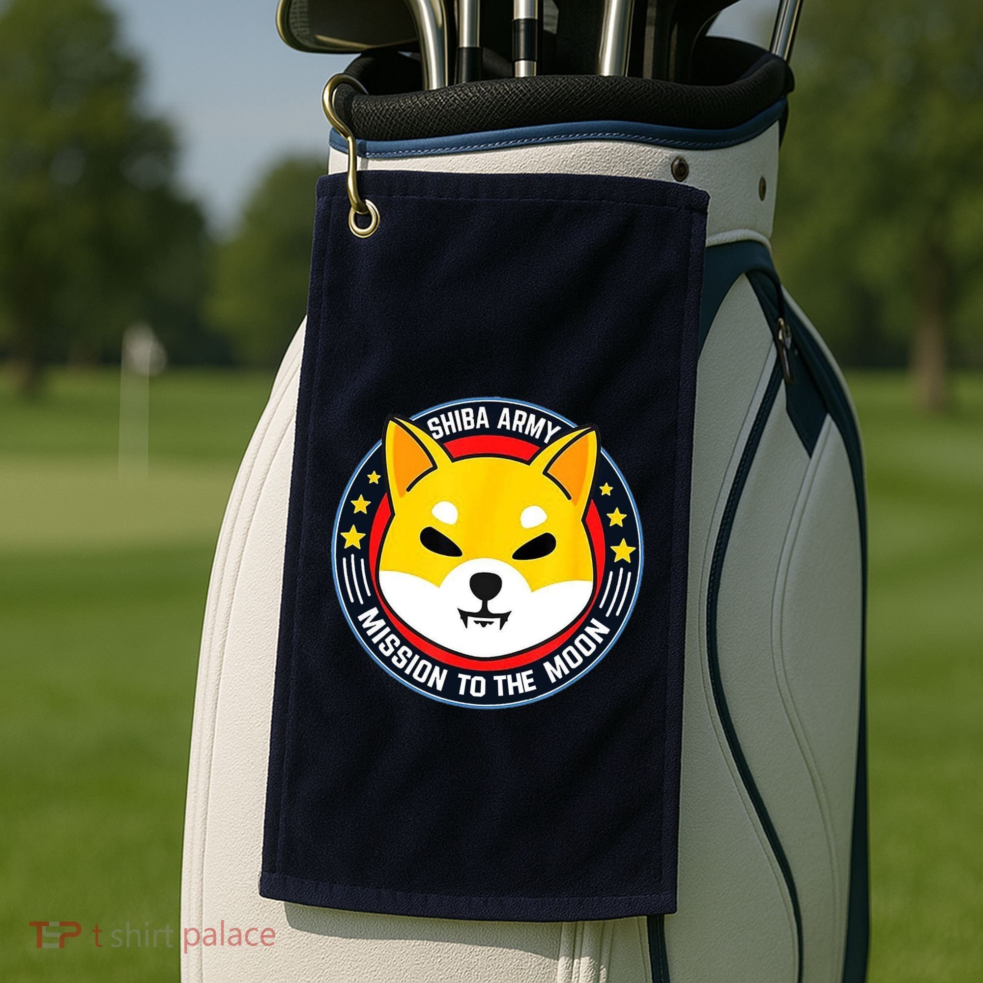 Shiba Army Mission To The Moon Golf Towel