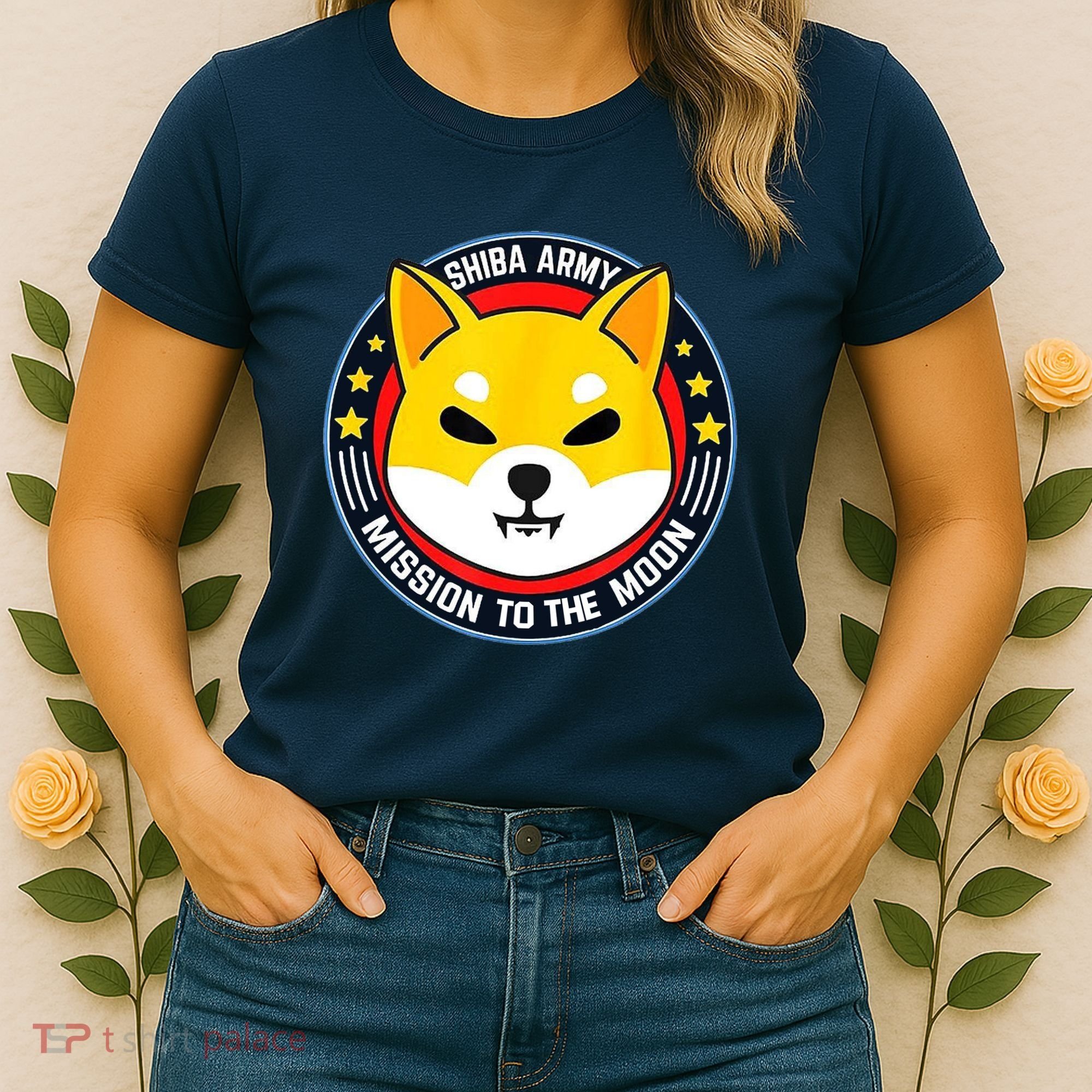 Shiba Army Mission To The Moon Women's T-Shirt