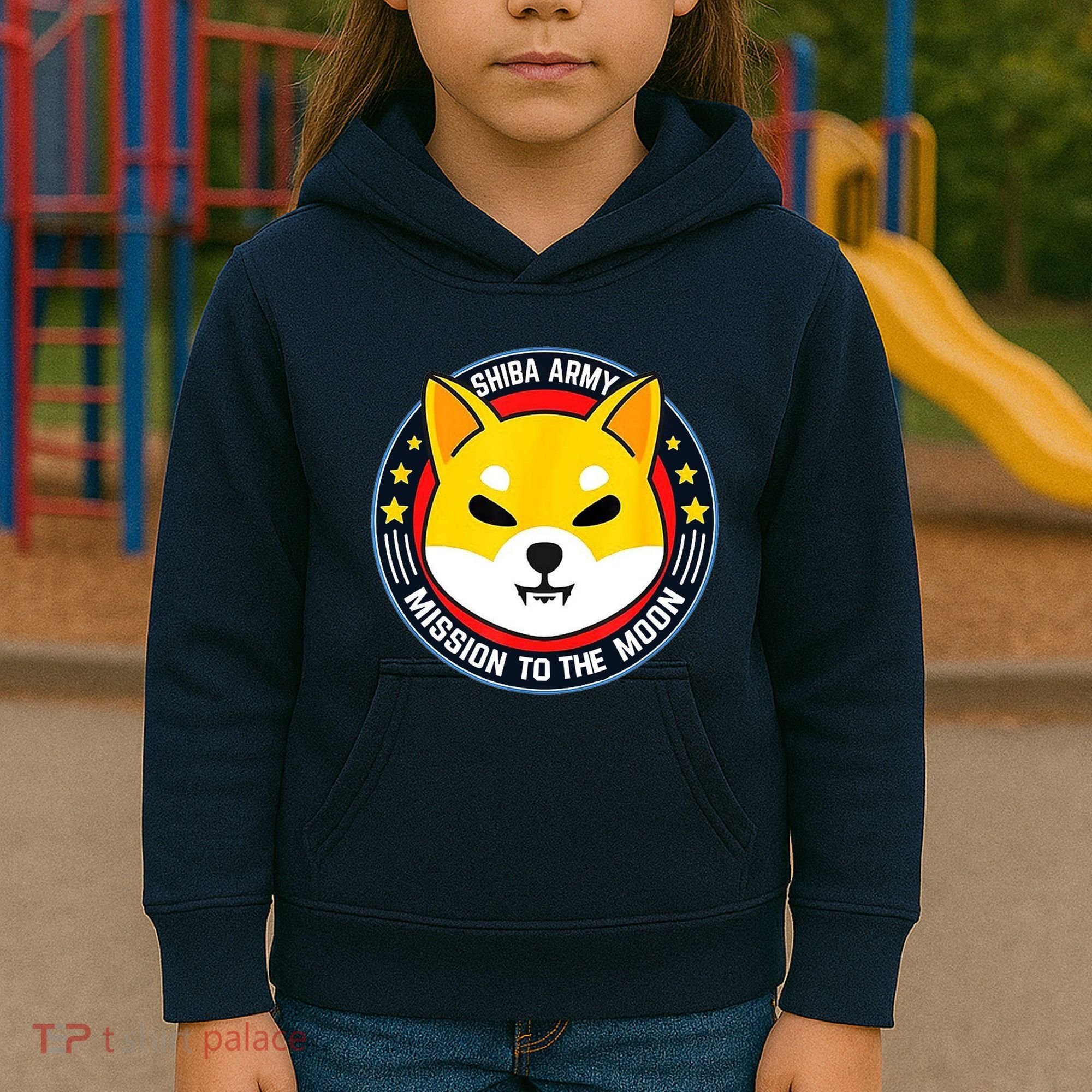 Shiba Army Mission To The Moon Kids Hoodie