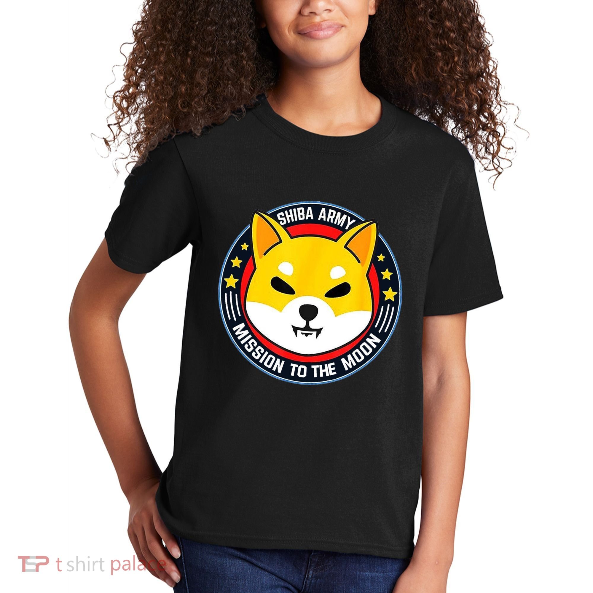 Shiba Army Mission To The Moon Kids T-Shirt