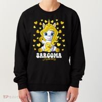 Sarcoma Awareness Month Yellow Ribbon Unicorn Great Gift Women's Sweatshirt thumb 0
