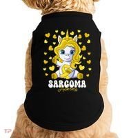 Sarcoma Awareness Month Yellow Ribbon Unicorn Great Gift Doggie Tank thumb 0