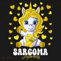 Sarcoma Awareness Month Yellow Ribbon Unicorn Great Gift USA-Made Doggie Bandana thumb 2