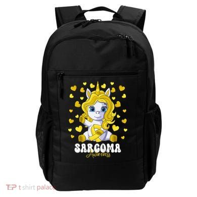 Sarcoma Awareness Month Yellow Ribbon Unicorn Great Gift Backpack