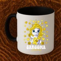Sarcoma Awareness Month Yellow Ribbon Unicorn Great Gift Coffee Mug thumb 2