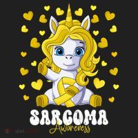 Sarcoma Awareness Month Yellow Ribbon Unicorn Great Gift Beanie thumb 2