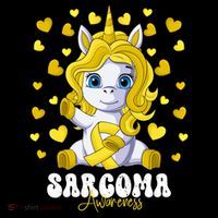 Sarcoma Awareness Month Yellow Ribbon Unicorn Great Gift Ornament thumb 1