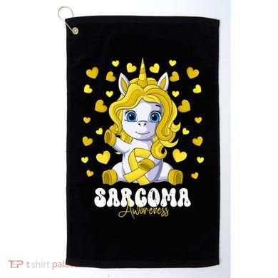 Sarcoma Awareness Month Yellow Ribbon Unicorn Great Gift Golf Towel