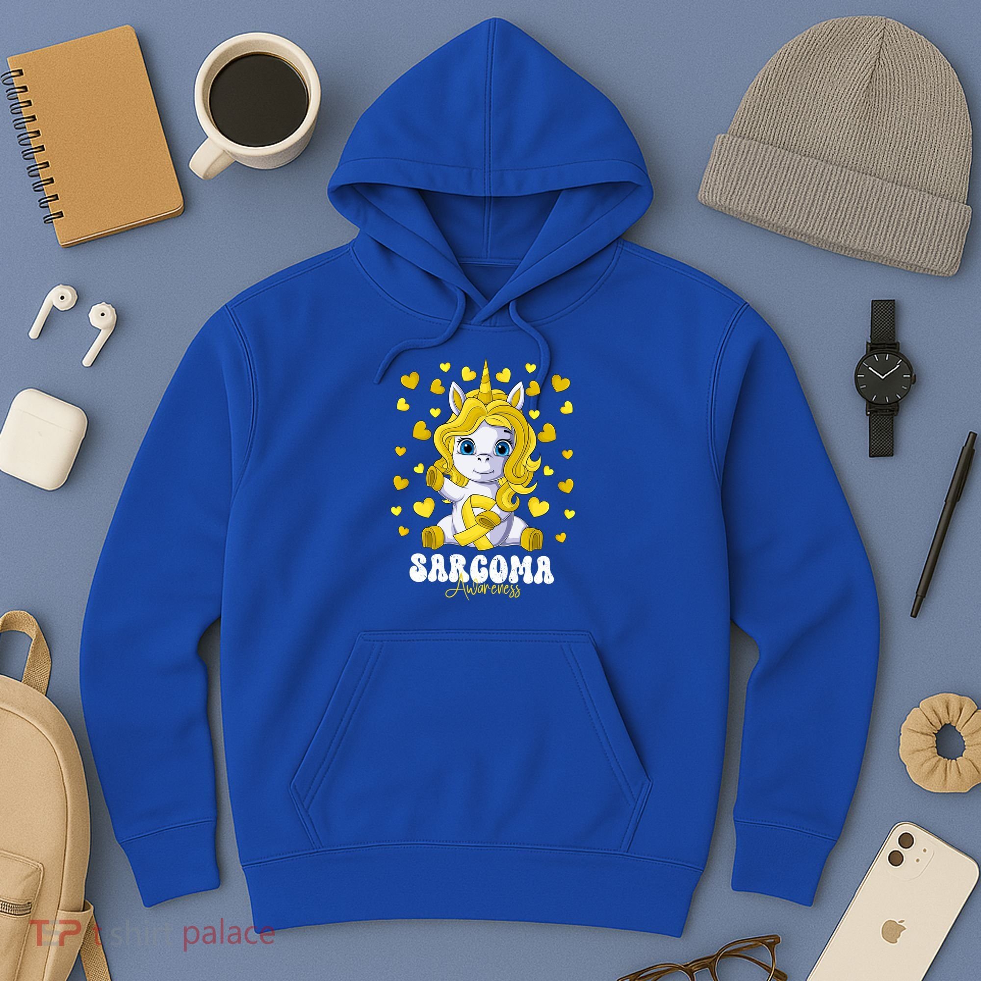 Sarcoma Awareness Month Yellow Ribbon Unicorn Great Gift Hoodie
