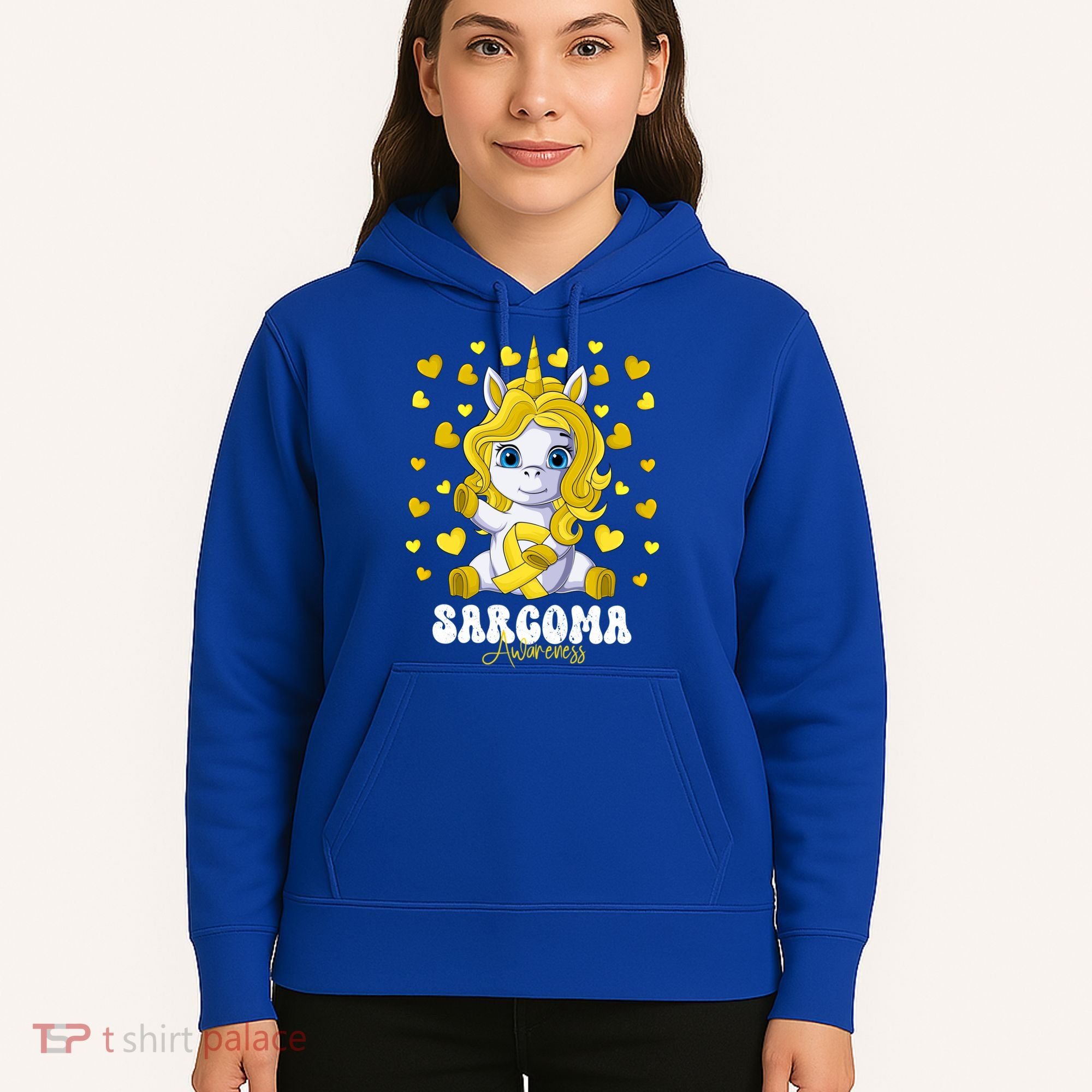 Sarcoma Awareness Month Yellow Ribbon Unicorn Great Gift Hoodie