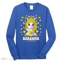 Sarcoma Awareness Month Yellow Ribbon Unicorn Great Gift Long Sleeve Shirt thumb 0