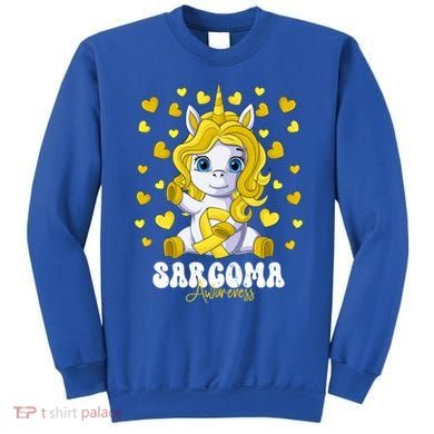 Sarcoma Awareness Month Yellow Ribbon Unicorn Great Gift Sweatshirt