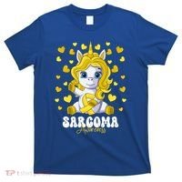 Sarcoma Awareness Month Yellow Ribbon Unicorn Great Gift T-Shirt thumb 0