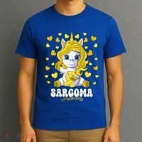 Sarcoma Awareness Month Yellow Ribbon Unicorn Great Gift T-Shirt thumb 3