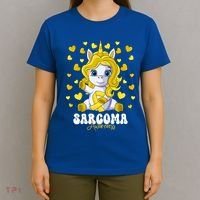 Sarcoma Awareness Month Yellow Ribbon Unicorn Great Gift T-Shirt thumb 4