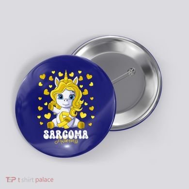 Sarcoma Awareness Month Yellow Ribbon Unicorn Great Gift Button