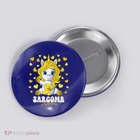 Sarcoma Awareness Month Yellow Ribbon Unicorn Great Gift Button thumb 0