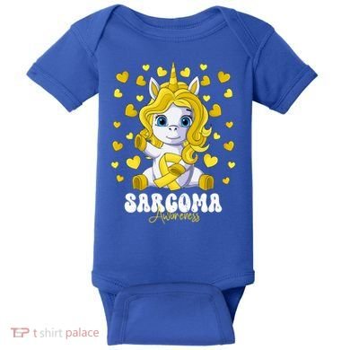 Sarcoma Awareness Month Yellow Ribbon Unicorn Great Gift Baby Bodysuit