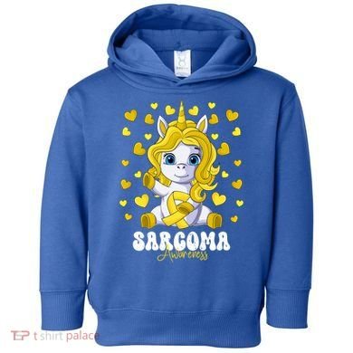 Sarcoma Awareness Month Yellow Ribbon Unicorn Great Gift Toddler Hoodie