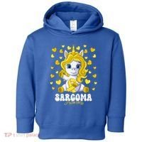 Sarcoma Awareness Month Yellow Ribbon Unicorn Great Gift Toddler Hoodie thumb 0