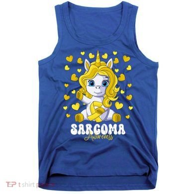 Sarcoma Awareness Month Yellow Ribbon Unicorn Great Gift Tank Top