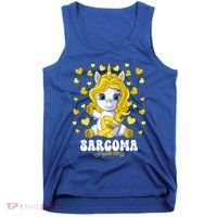 Sarcoma Awareness Month Yellow Ribbon Unicorn Great Gift Tank Top thumb 0