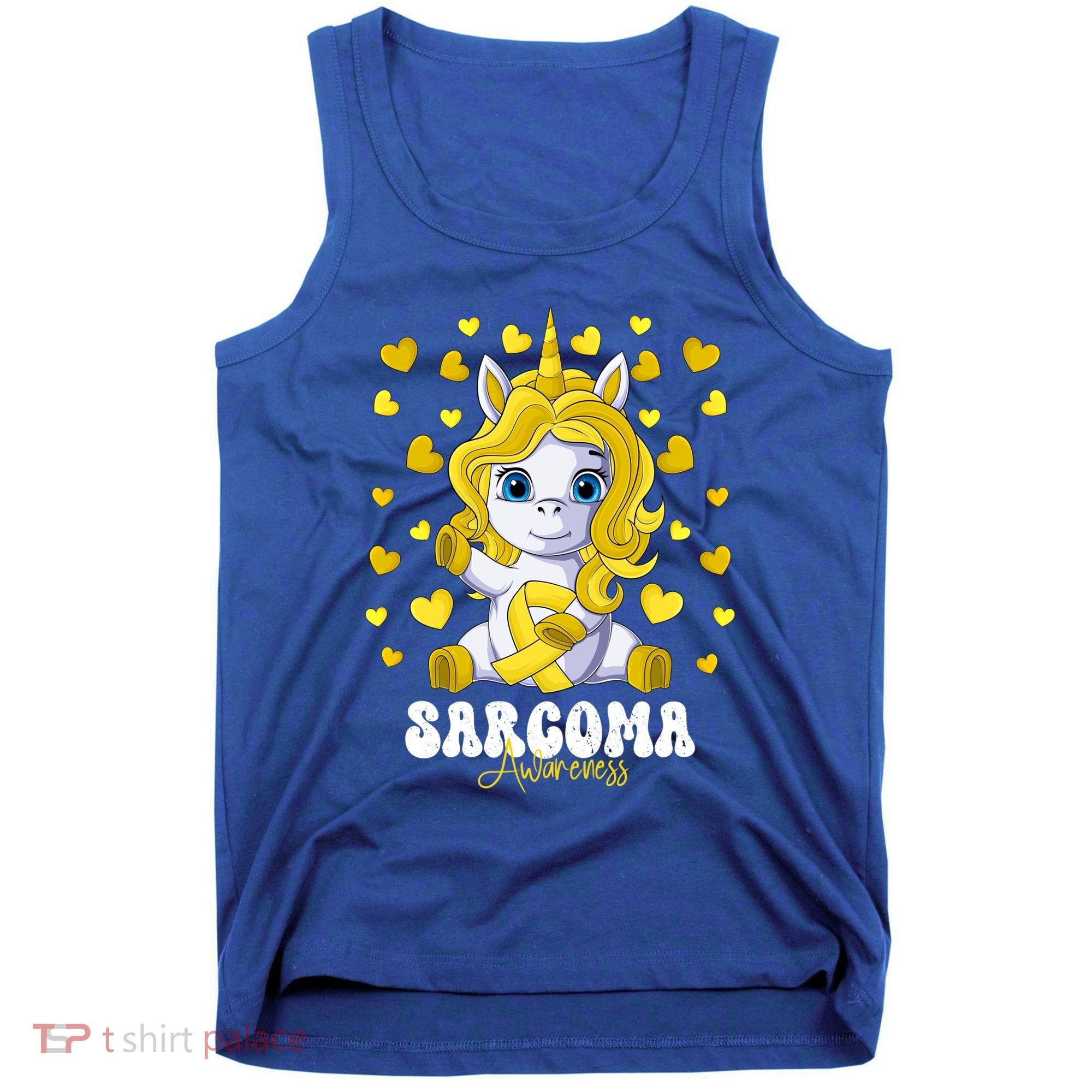 Sarcoma Awareness Month Yellow Ribbon Unicorn Great Gift Tank Top