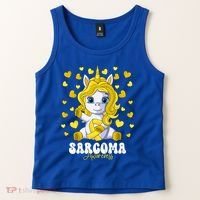 Sarcoma Awareness Month Yellow Ribbon Unicorn Great Gift Tank Top thumb 2