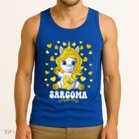 Sarcoma Awareness Month Yellow Ribbon Unicorn Great Gift Tank Top thumb 3