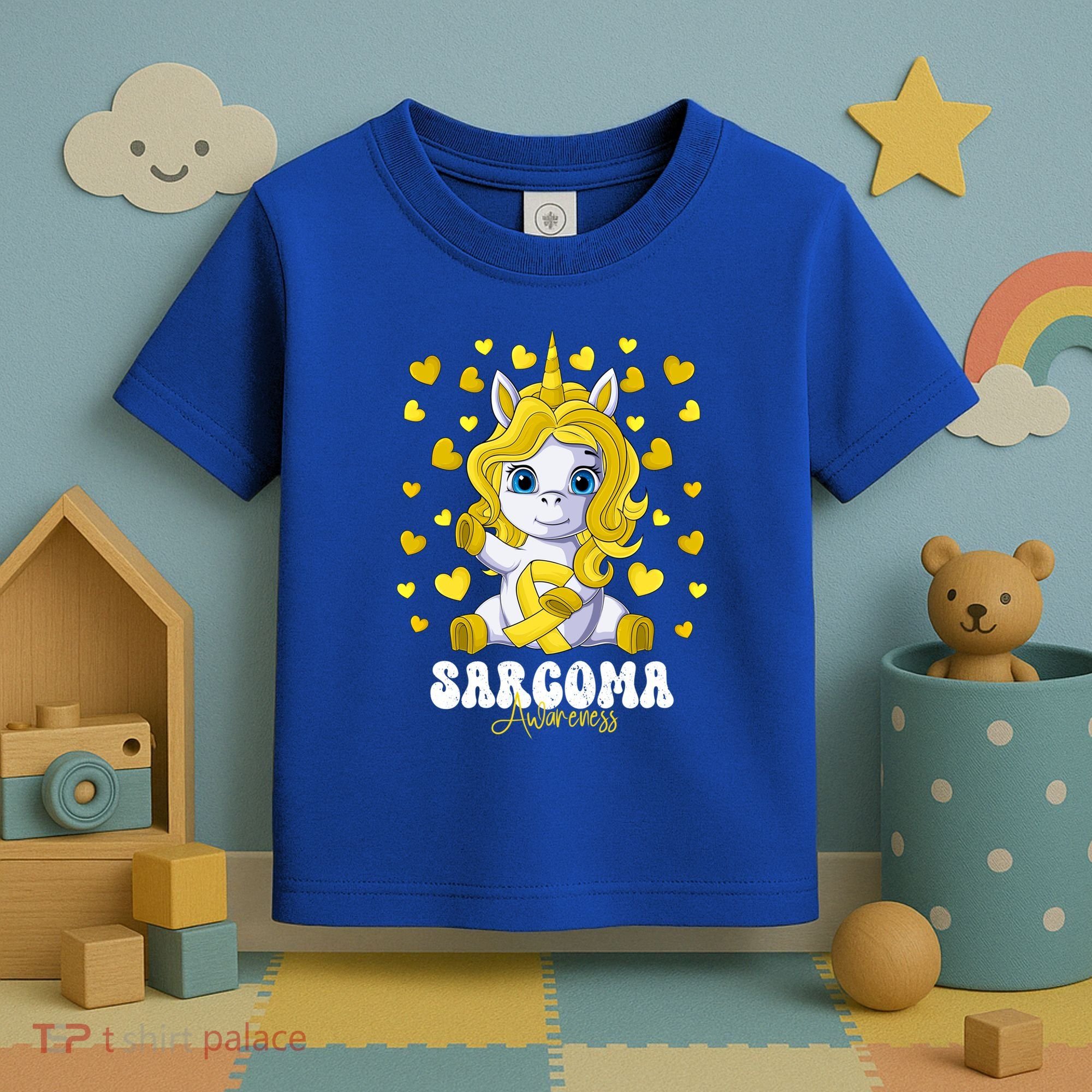 Sarcoma Awareness Month Yellow Ribbon Unicorn Great Gift Toddler T-Shirt