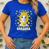Sarcoma Awareness Month Yellow Ribbon Unicorn Great Gift Women's T-Shirt thumb 2