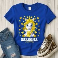 Sarcoma Awareness Month Yellow Ribbon Unicorn Great Gift Women's T-Shirt thumb 3