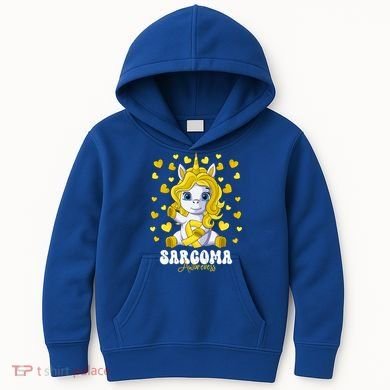 Sarcoma Awareness Month Yellow Ribbon Unicorn Great Gift Kids Hoodie