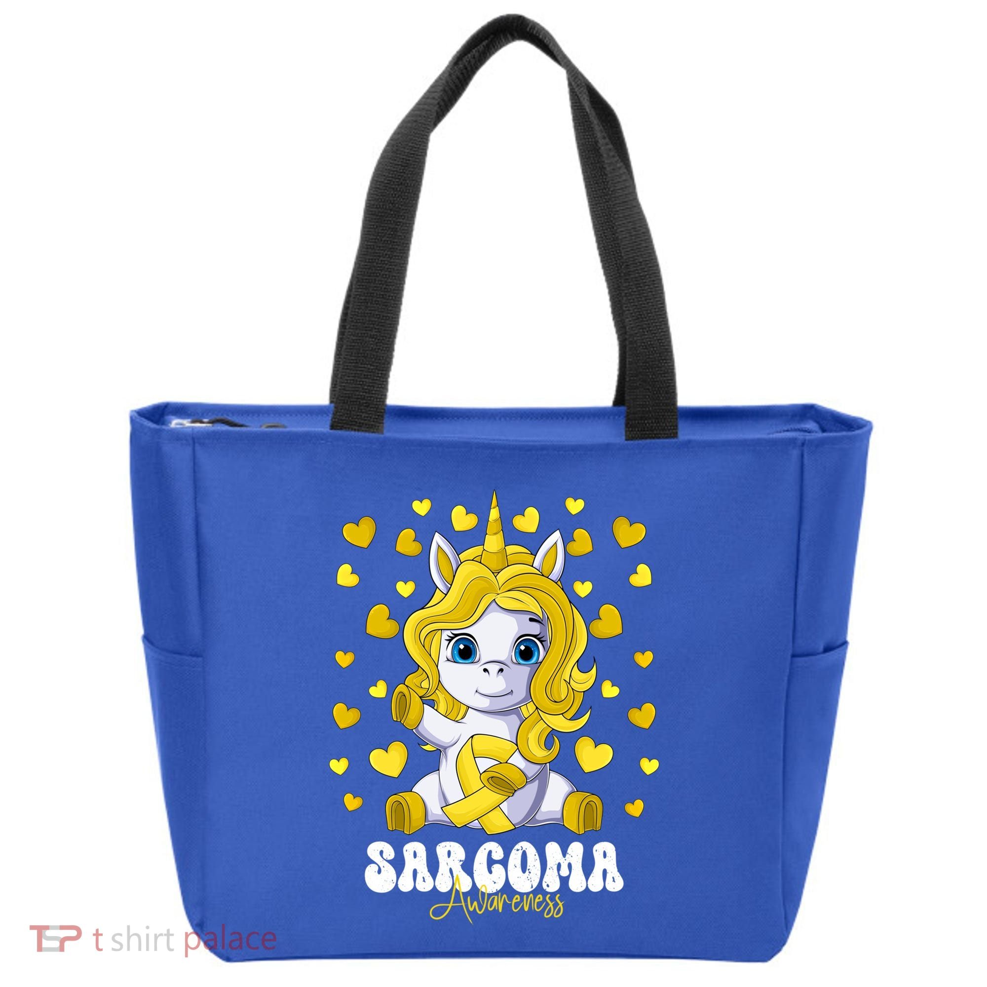 Sarcoma Awareness Month Yellow Ribbon Unicorn Great Gift Tote Bag
