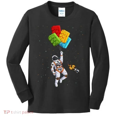 Space Astronaut Master Builder Kids Long Sleeve Shirt