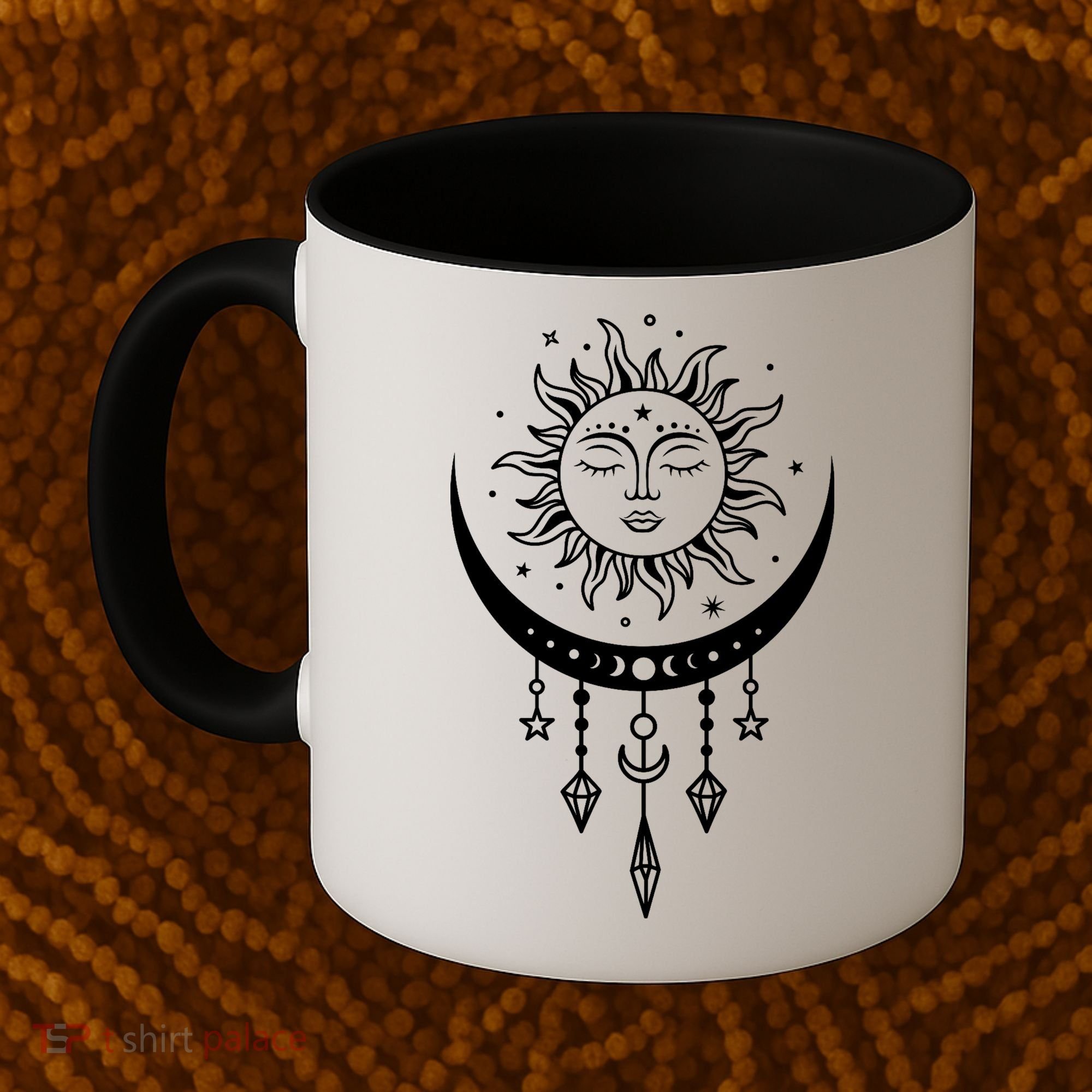 Sun And Moon Celestial Boho Mystical Print Witchy Magic Moon Coffee Mug