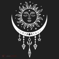 Sun And Moon Celestial Boho Mystical Print Witchy Magic Moon Beanie thumb 2