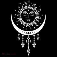 Sun And Moon Celestial Boho Mystical Print Witchy Magic Moon Visor thumb 3