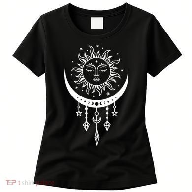 Sun And Moon Celestial Boho Mystical Print Witchy Magic Moon Women's T-Shirt