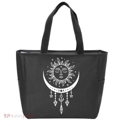 Sun And Moon Celestial Boho Mystical Print Witchy Magic Moon Tote Bag