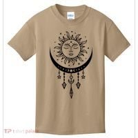 Sun And Moon Celestial Boho Mystical Print Witchy Magic Moon Kids T-Shirt thumb 0