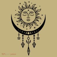 Sun And Moon Celestial Boho Mystical Print Witchy Magic Moon Kids T-Shirt thumb 2